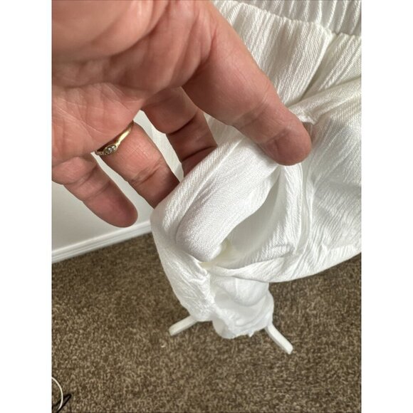 Prana Women's M  Fernie Wide Leg Jumpsuit Swim Coverup Gauzy White NWT 9700 - Picture 7 of 16